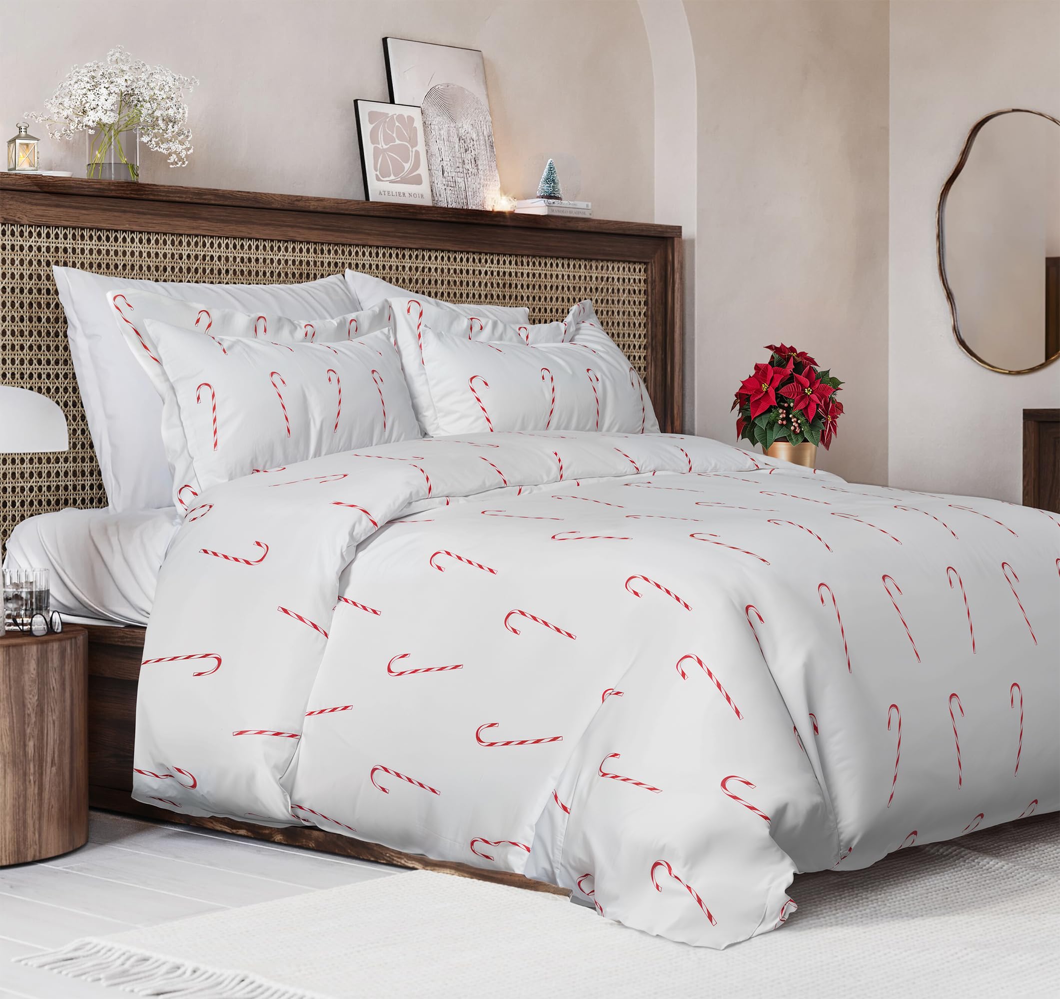 CGK Christmas Duvet Cover King Size Set - 104 x 90, Candy Cane