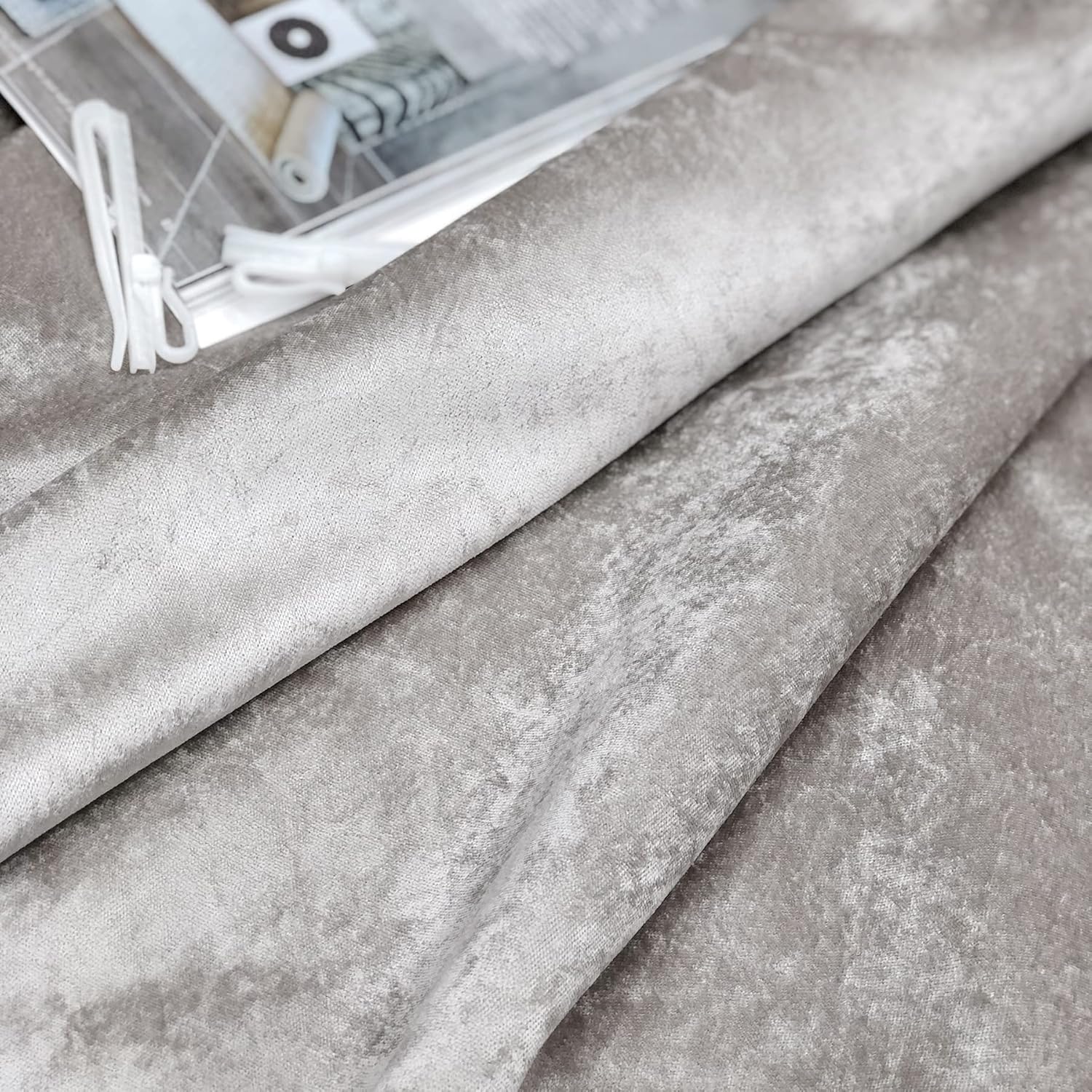 always4u Soft Crushed Velvet Curtains Grommet Luxury Drapes for Living Room Bedroom Shimmery Privacy Light Blocking Window Treatment 2 Panels Coffee 54 * 84