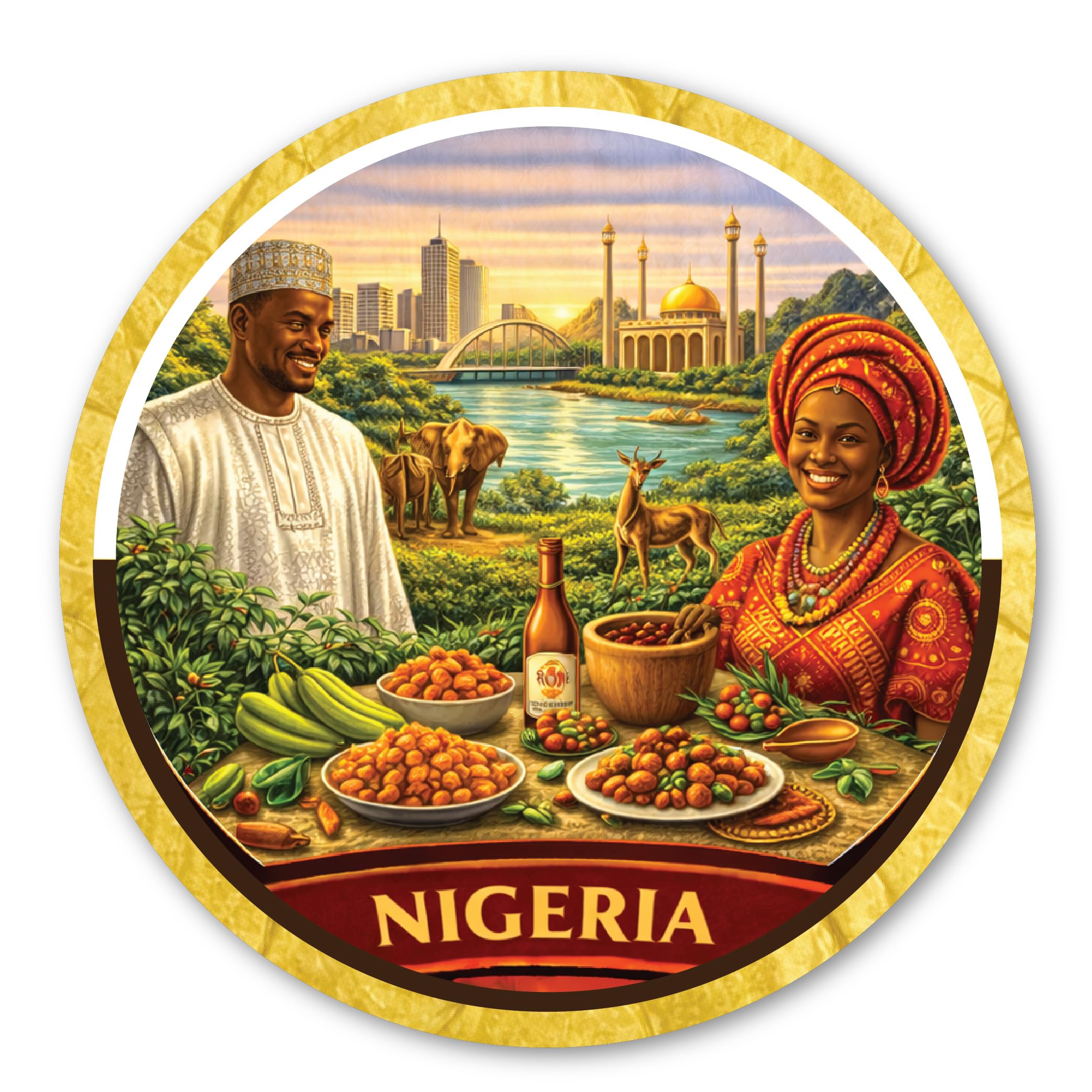 Decorative Fridge Magnet | Round MOP Plastic 3 Inch | for Home and Office Decor (Pack of 1 Pcs, Nigeria)-image-18