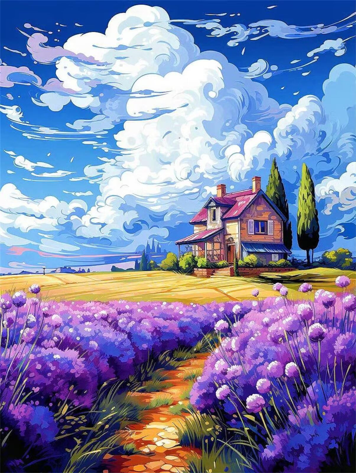Puzzle 6000 sztuk domek lawendowy puzzle dla dorosłych niemożliwe trudne wymagające puzzle 6000 sztuk klasycznych 179 x 105 cm