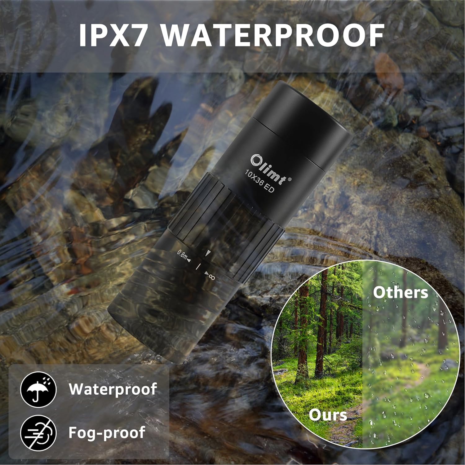 10x36 Monocular Telescope, Compact Handheld Mini Pocket Small Portable Size ED Lens Fully Multi-Coated HD BAK-4 Prism Optics Professional Waterproof Fogproof for Adults Hiking Bird Watching Travel - Image 7