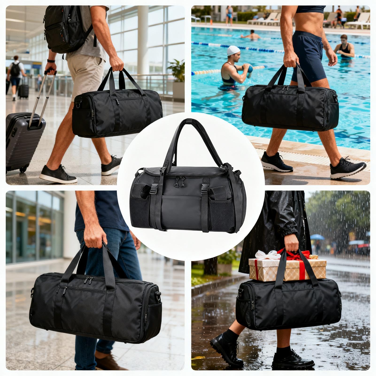Bolsa de Gimnasio Bolsa de Gran Capacidad con Separación Seco Húmedo
