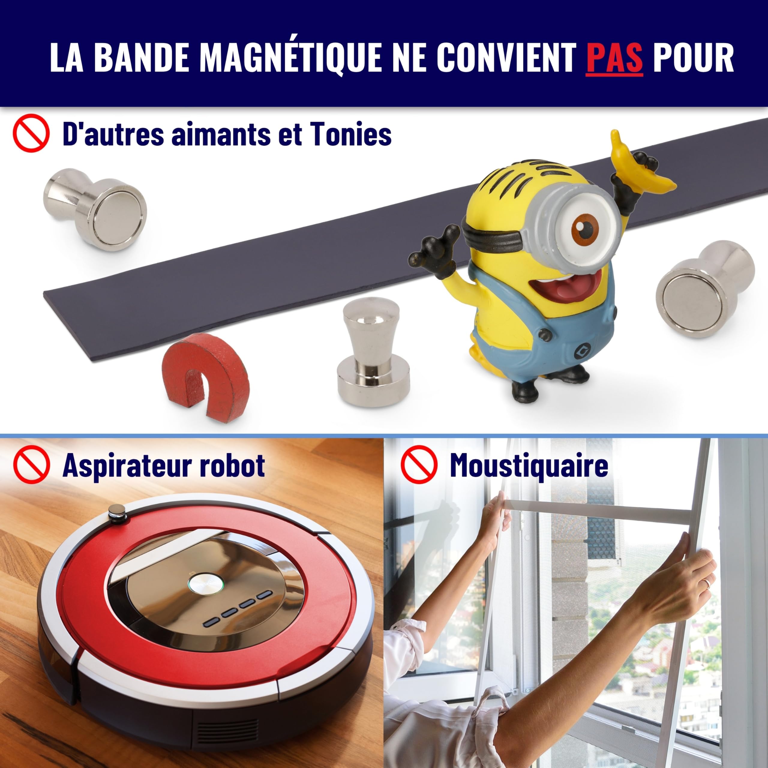 Bande Magnétique Puissante 5 Mètres Colle Extra Forte Aimant Autocollant Adhésif Puissant Force Magnétique Optimisée