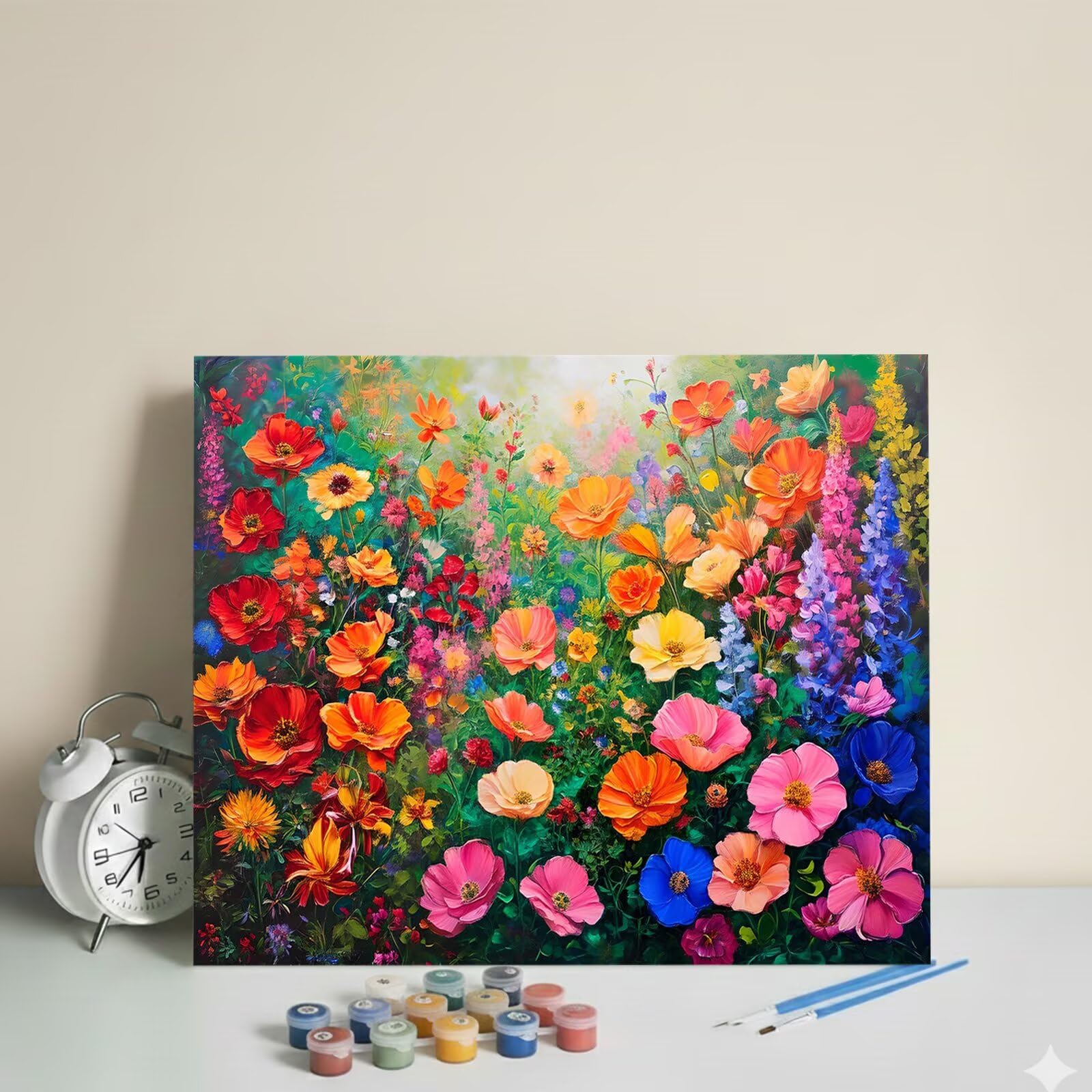Dipingere con i Numeri Adulti Colorato, Kit di Pittura a Olio su Tela DIY con Pennelli Pittura a Pigmento Acrilico, Paint by Numbers Pianta Disegno, Regalo Creativo 70x100cm (Senza Cornice)-#379k