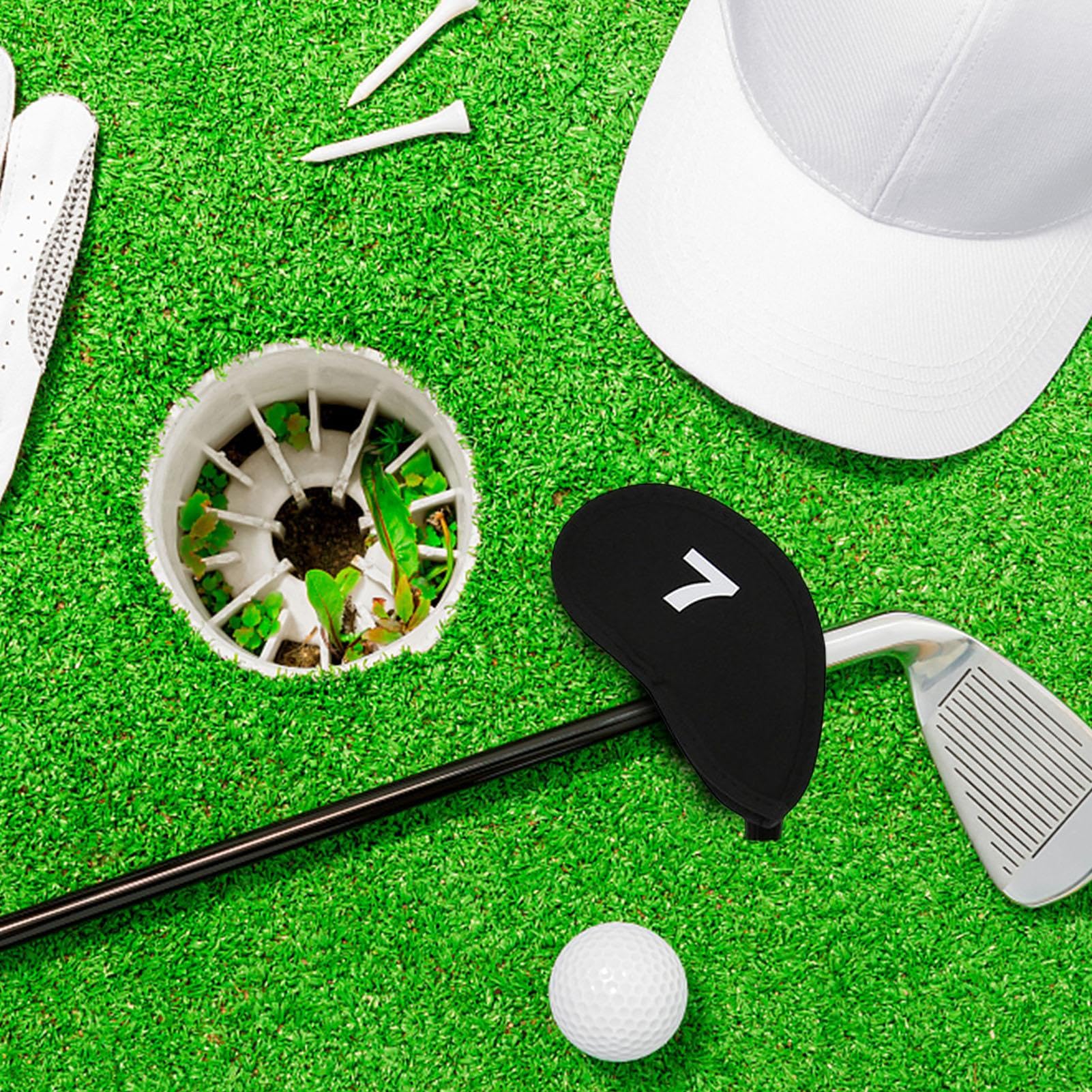 10 fundas para palos de golf con etiqueta bordada, fundas híbridas para conductor, accesorios de golf duraderos para hombre, aptas para la mayoría de clubes