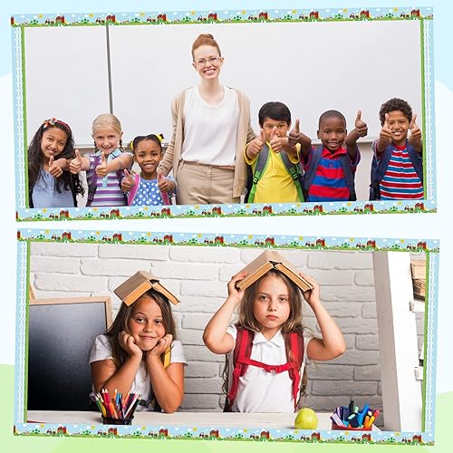 Miniatura 6 de 36 piezas de tablero de anuncios de granja, borde de animales, decoración de tablero de anuncios recto, borde de conejo, decoración de borde de