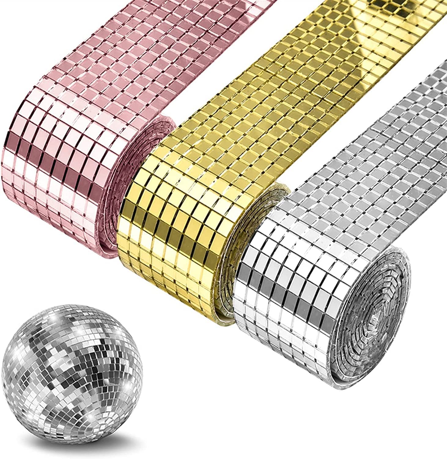 lamówki tapetowe, Samoprzylepne, wielokolorowe, kwadratowe płytki lustrzane, 1 m x 4 cm, do samodzielnego montażu(Metallic)