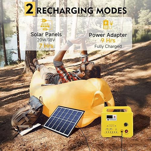 Miniatura 4 de Generador solar, generador portátil, banco de energía solar Lifepo4 con linterna LED para suministros de huracanes (rojo)