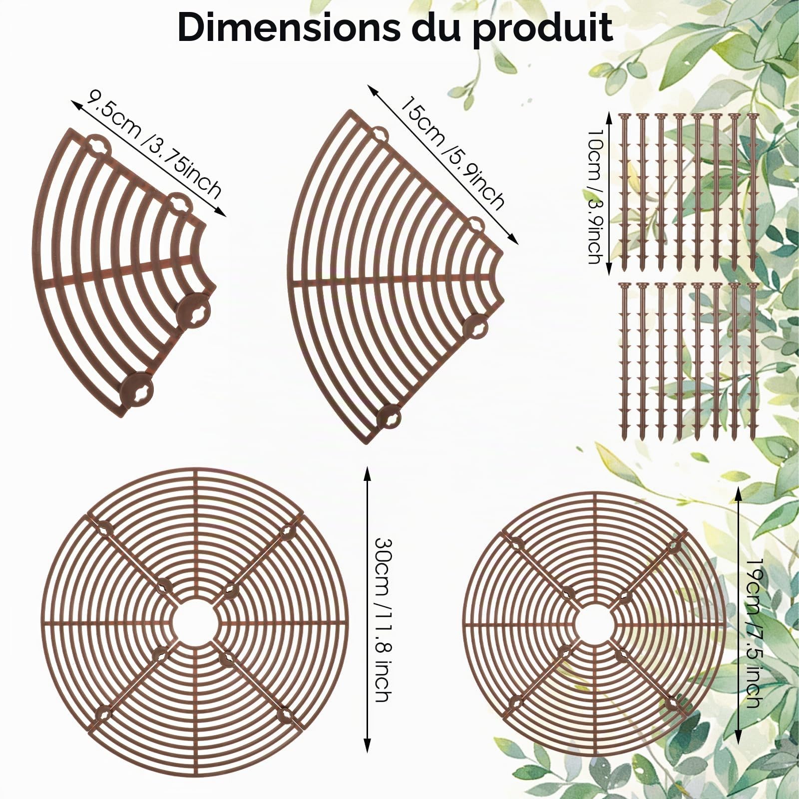 Nogeqi Lot de 2 grilles de protection pour pot de fleurs, protection des plantes, grille ronde pour plantes, enfants, animaux domestiques