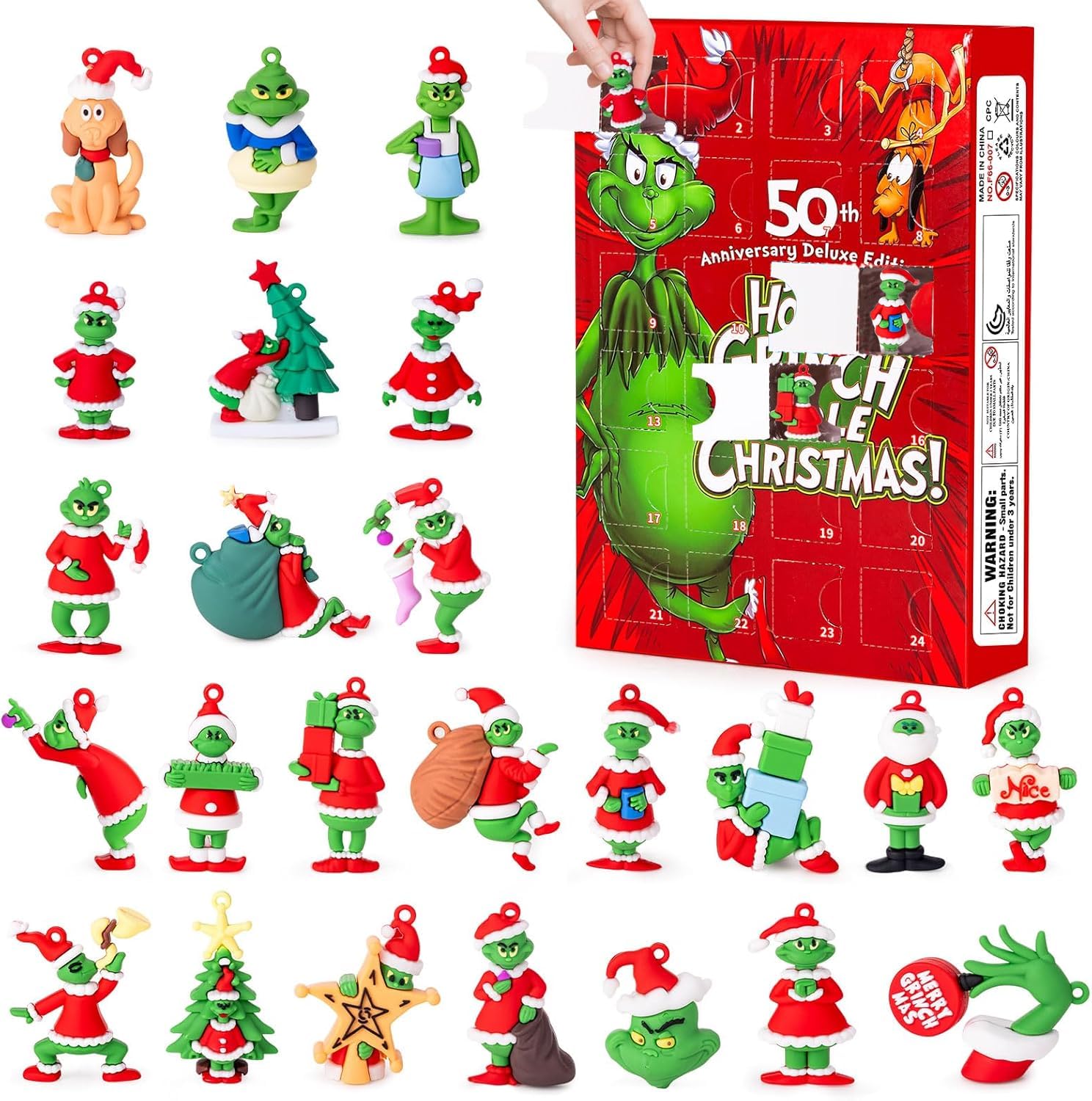 Christmas Advent Calendar 2025,Christmas Vacation Countdown Calendars,Christmas Tree Ornaments Stocking Stuffers Gifts with 24 pcs Collectible Doll Figures for Kids and Adults