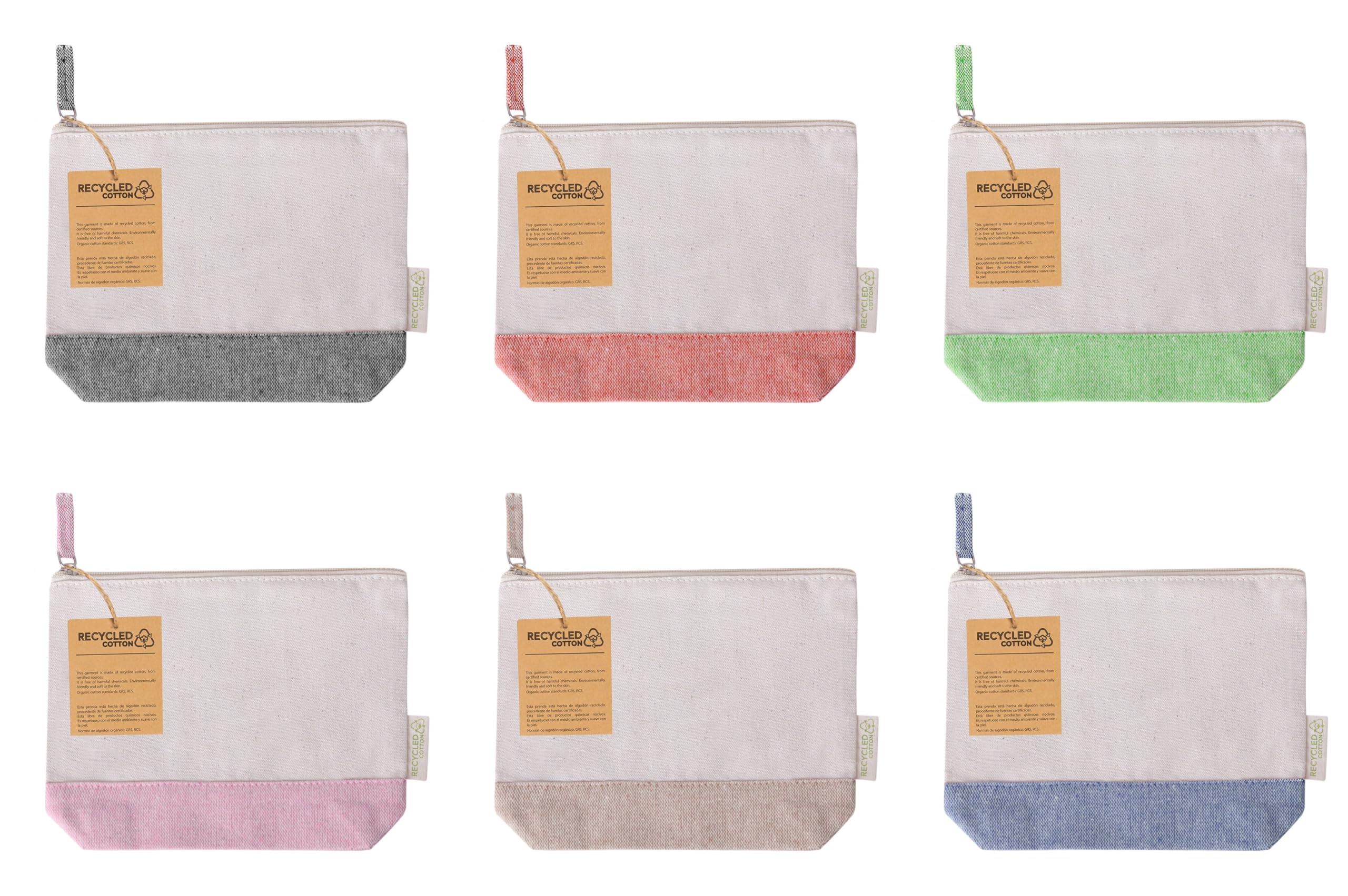 Toiletry Bag 100% Recycled Cotton Women's Cosmetic Bag with Zip Closure and Handle to Match Base Cosmetic Bag Travel Makeup Bag 23 x 18 x 8 cm - Image 3