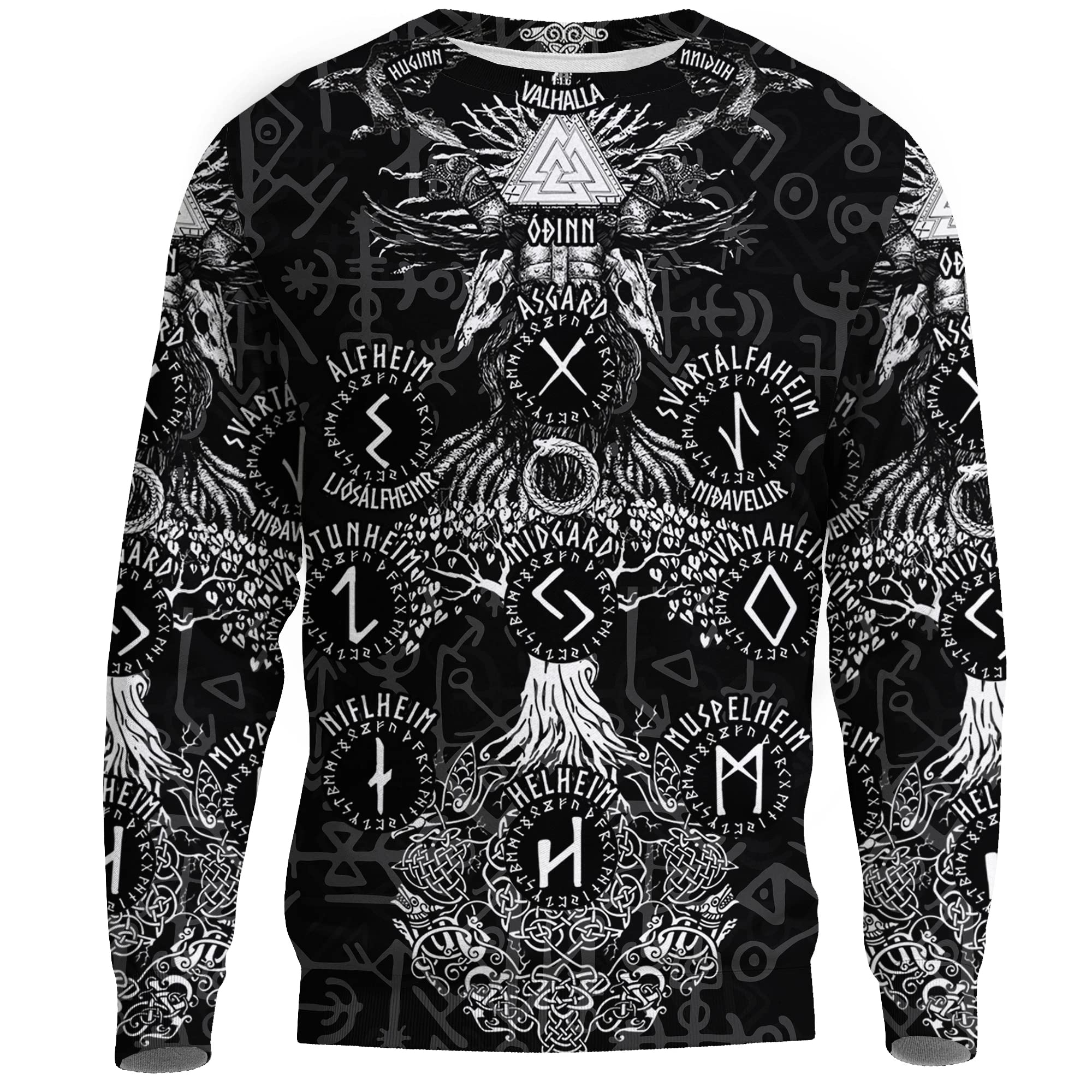 Męska bluza rozpinana Nordic Runes Viking 3D drukowana modna bluza z kapturem na co dzień Jesienna kurtka typu street z dużą kieszenią i dużymi rozmiarami