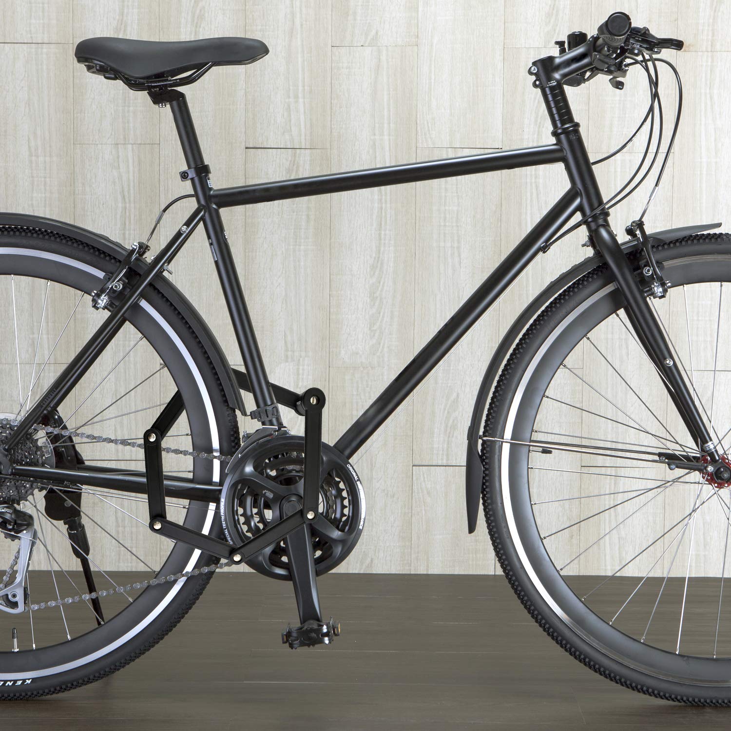 nean Antivol pliable pour vélo, avec support, serrure à charnière, serrure articulée, en acier trempé, avec poche enfichable et 2 clés de sécurité, 20 x 3,5 x 840 mm, noir