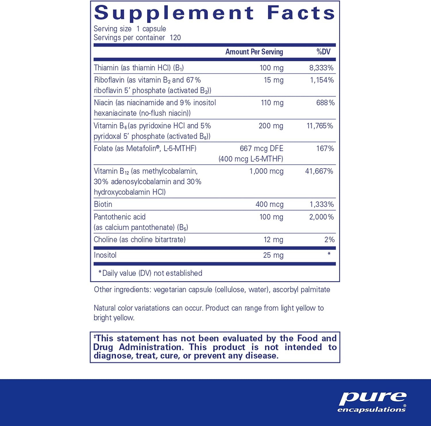 Pure Encapsulations B6 Complex | Vitamin B6 Supplement to Support Cellular, Cardiovascular, Neurological, and Psychological Health* | 120 Capsules : Health & Household