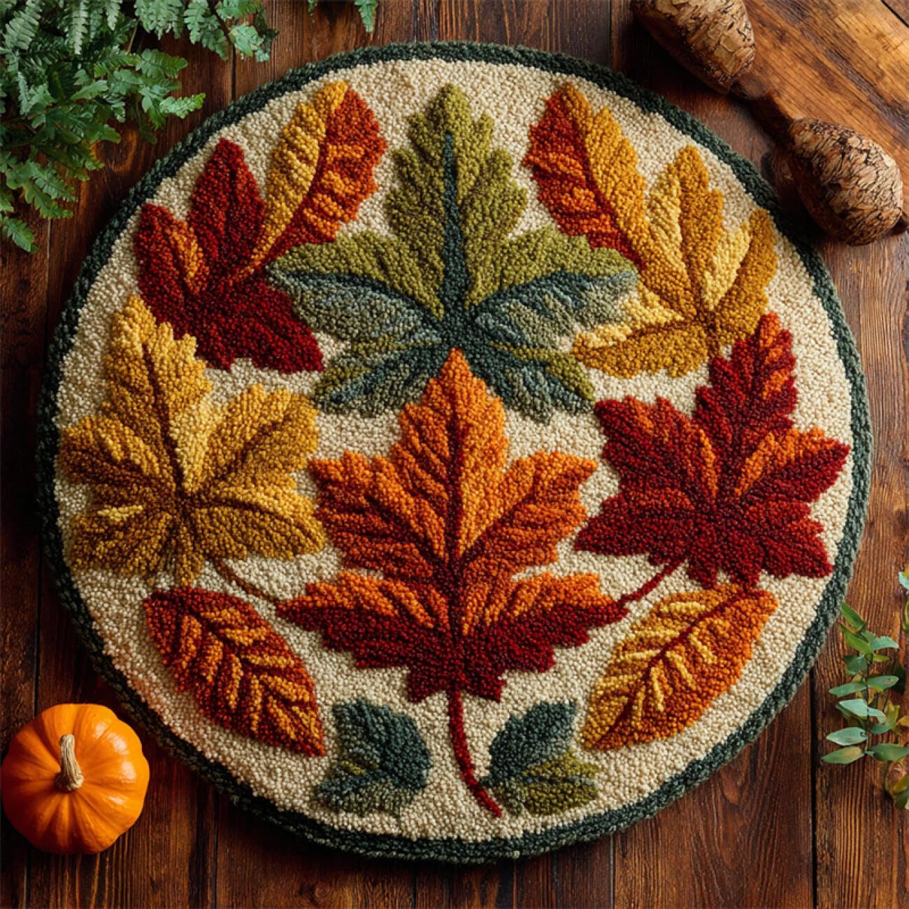 Kitquiver Tapestry Kits for Adults Autumn Leaves 100x100cm