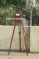 Vista 2 de Nauticalmart Almirantes náuticos cobre antiguo con telescopio de cuero 60