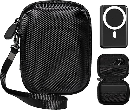 Alltravel Funda tamaño palma para cargador portátil inalámbrico magnético delgado, compatible con Baseus, Yiisonger, Anker 621521, AOGUERBE, iWalk,