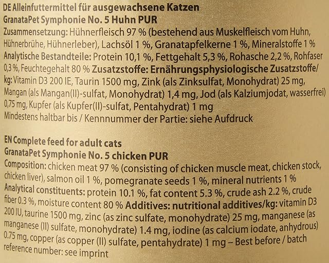 Foto 4 de 6 de GranataPet Symphonie No. 5 Pollo Pur, Comida para Gatos sin Cereales ni azúcares, Filete en gelatina Natural
