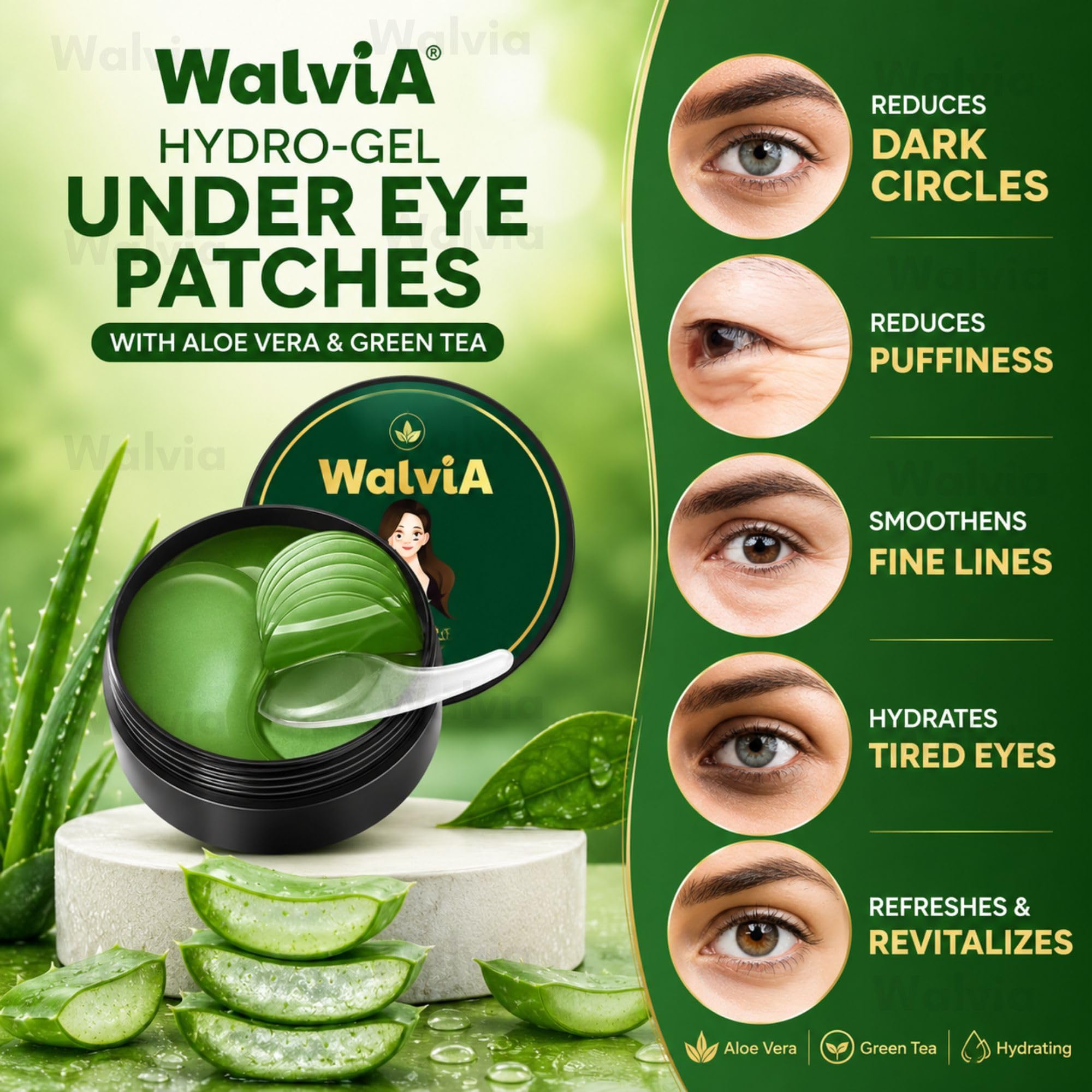 Under Eye Serum Patches (60 Pcs) - Anti Wrinkle Eye Serum Patch| Treats Dark Circles, Fine Lines And Wrinkles | Enriched With Aloe Vera Extract | Eye Patches for Women Under Eye Mask 3