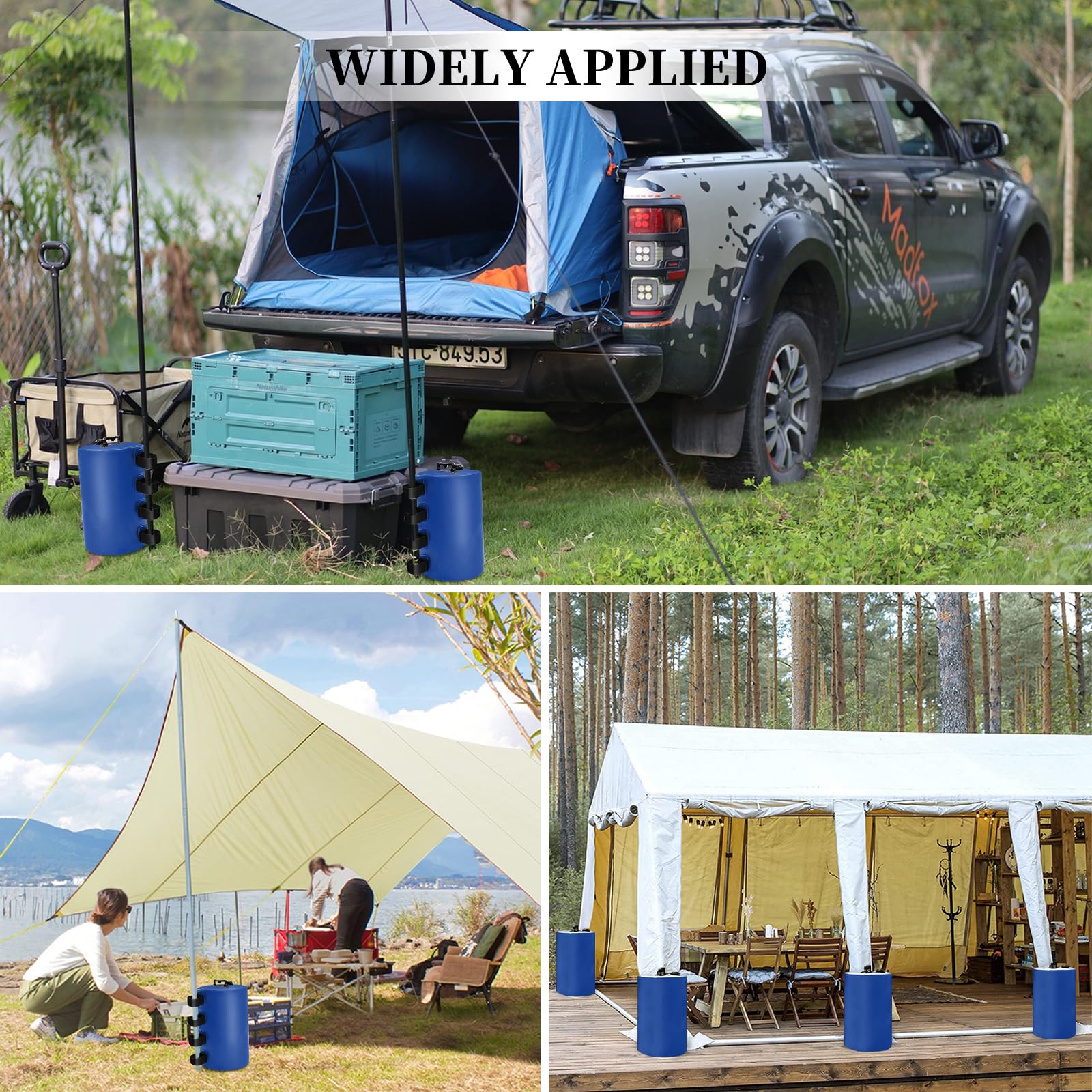 Pavillon 4er Set Standfuß Sandsäcke Pavillonstandfüße,Wiederverwendbar Faltpavillon Pavillon Gewichte Tasche,mit Wasser befüllbar,Gewichte für Pavillons Gartenzelte Festzelte,Blau