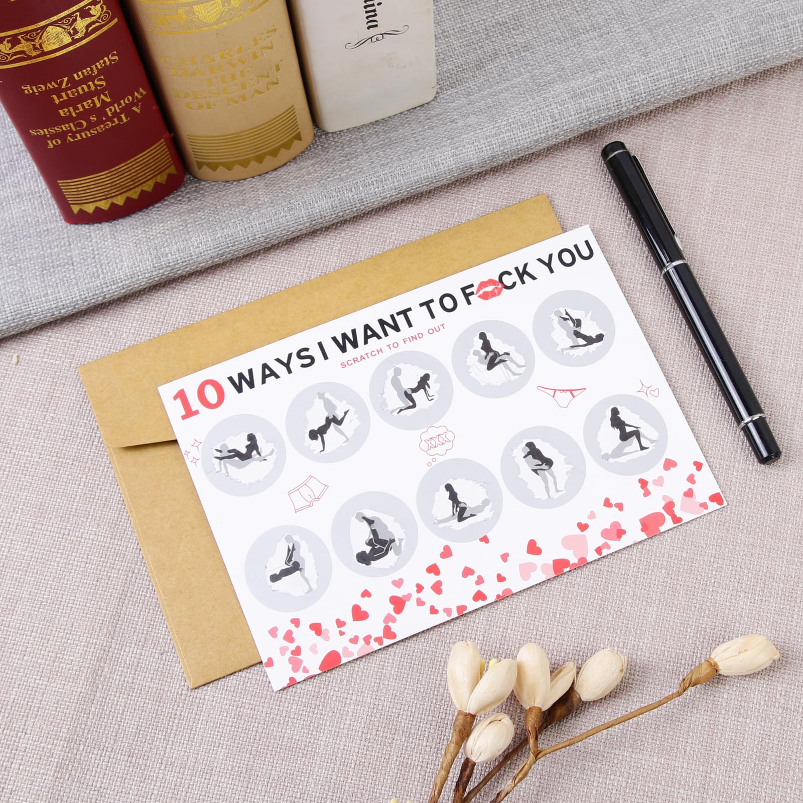 Naughty Valentine Gift Scratch Card for Him: 10 Fun Messages for Couples, 10 Ways - Image 3