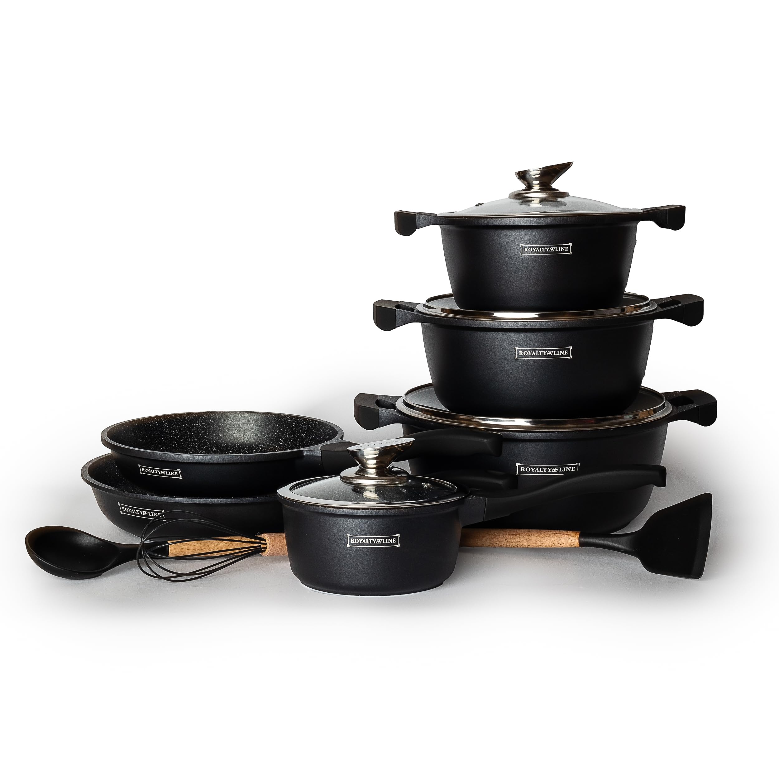 Set Di Pentole In Marmo 10 Pezzi - Alluminio Pressofuso, Design Elegante - Foto 4