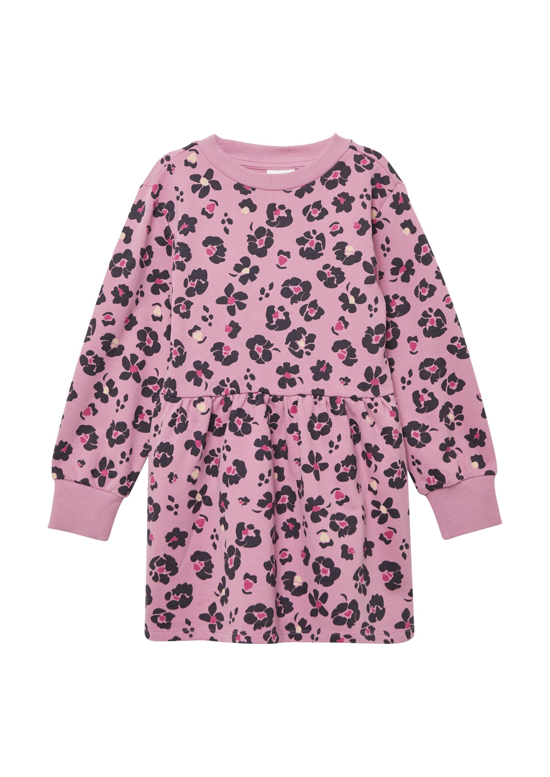 s.Oliver Kurzes Sweatkleid aus Baumwollmix mit All-Over-Print