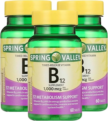 B12 1000 mcg, suplemento dietético de liberación temporal, vitamina B12 1000 mcg, 60 unidades + organizador de píldoras de 7 días incluido (paquete
