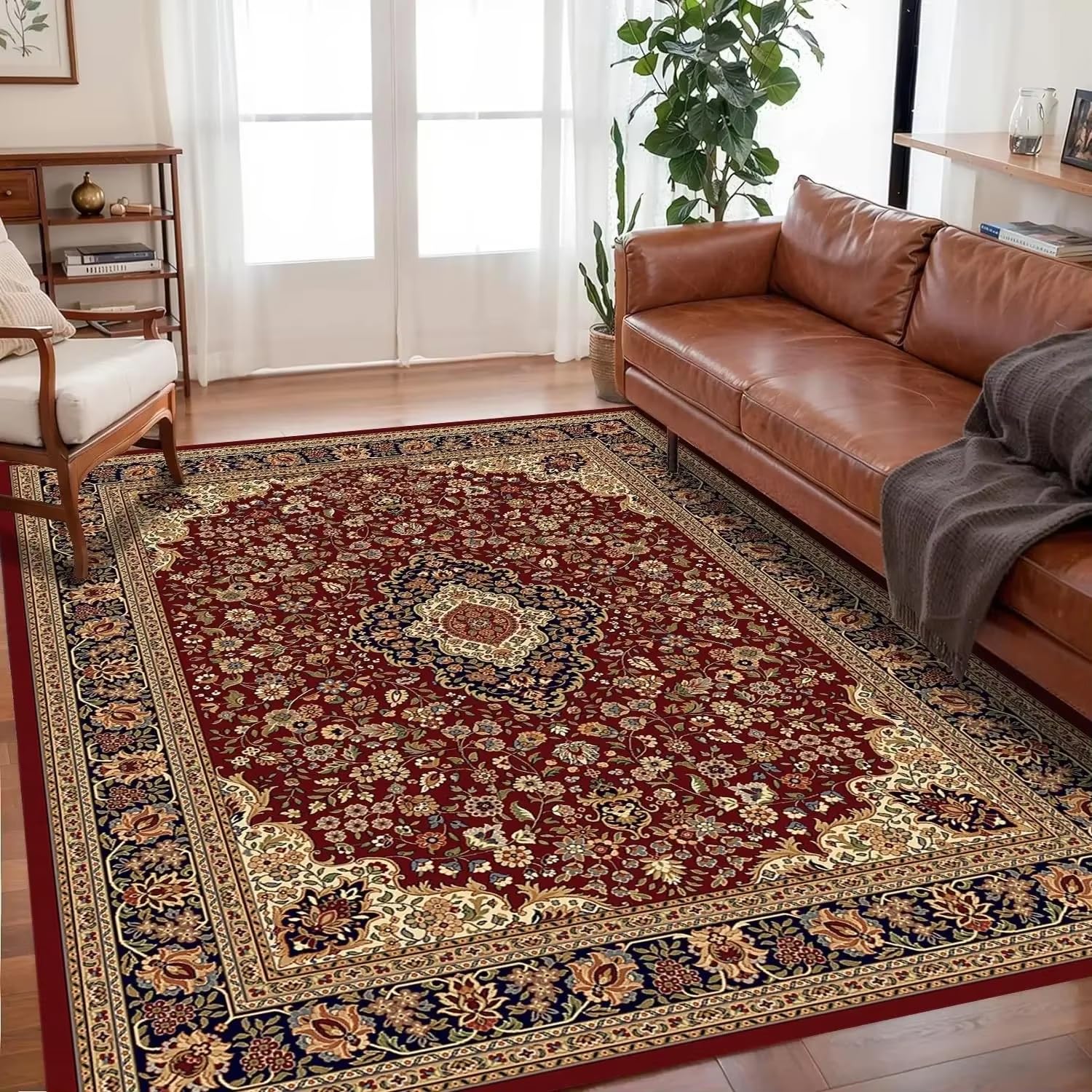 Tapis de sol bohème antidérapant salon grand format 240x300 cm décoration intérieure
