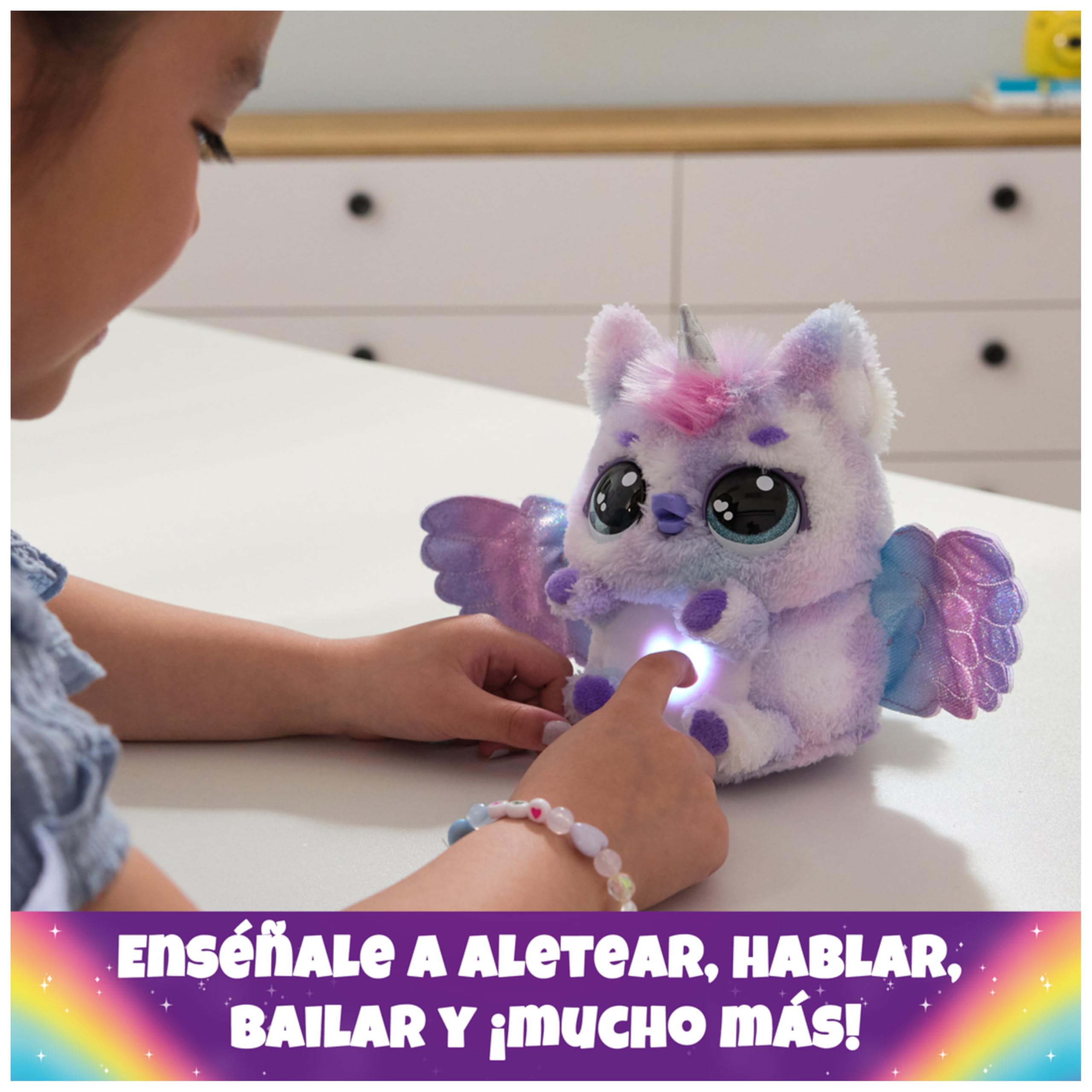 HATCHIMALS Alive Mystery Hatch PUFFICORN Peluche Interactivo Sorpresa y Huevo con Niebla, Luces y más de 100 Reacciones y Sonidos La Magia está en Tus Manos Juegos Infantiles Juguetes Niños 5 Años