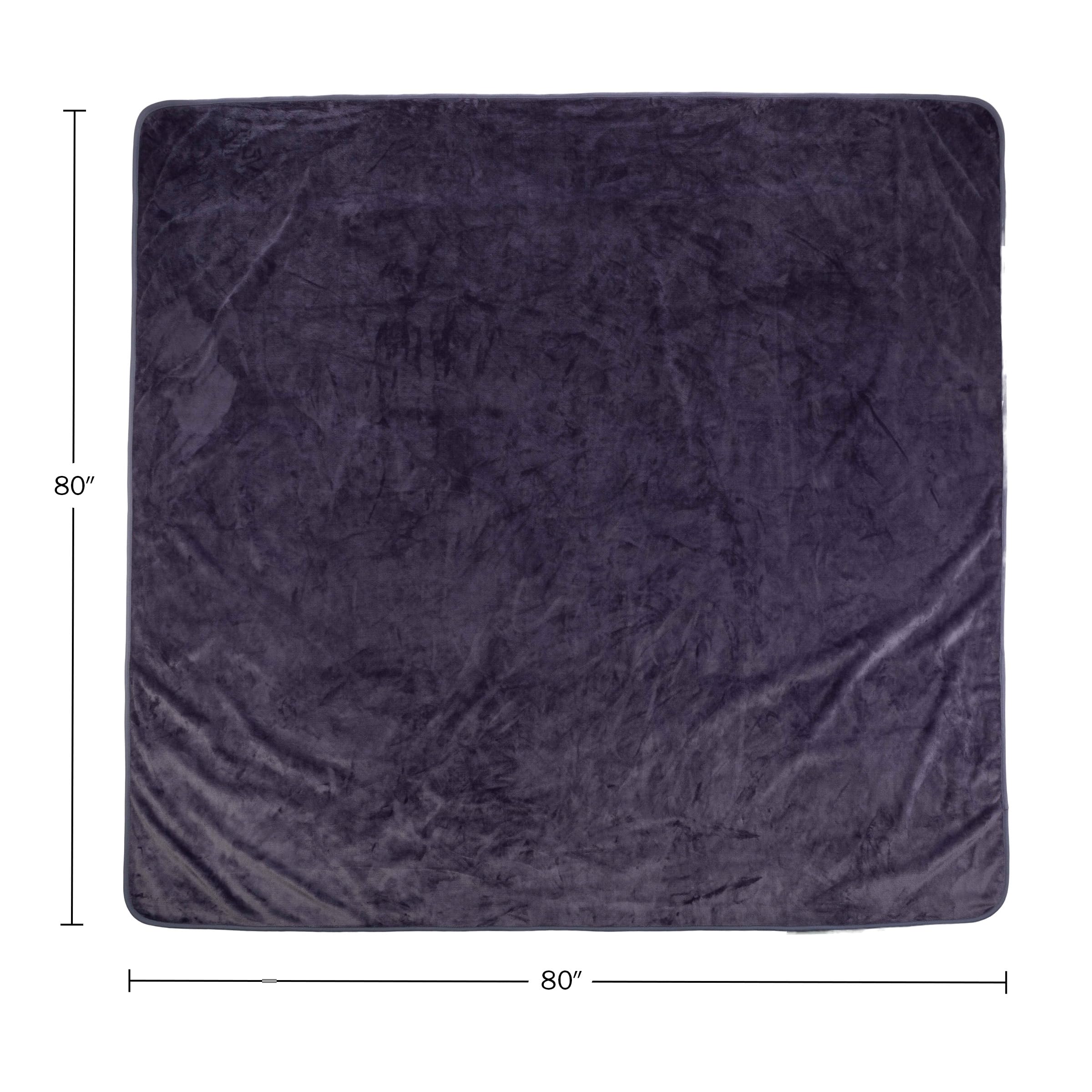 Lavish Home Waterproof Blanket - 80x80 King-Size Blanket for Kids, Pets, and Outdoors - Throw for Bed, Couch, Chair and Car (Purple)