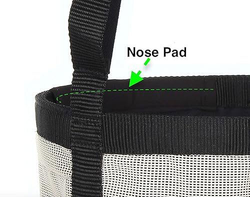 Miniatura 6 de Majestic Ally Bolsa de alimentación para caballos, bolsa de alimentación de malla de nailon resistente, correa ajustable con cierre duradero y