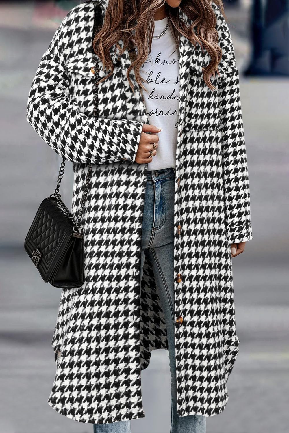 CHICZONE Womens Plaid Shacket Jacket Long Corduroy Shirt Casual Lapel Button Down Flannel Trench Coats - Image 4