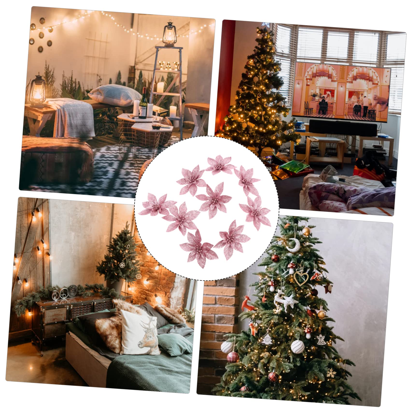 ABOOFAN 27stücke Teiliges Weihnachtsblumen Kunstblumen Große Poinsettia-Dekoration Für Weihnachtsbaum Festliche Weihnachtsdeko Für Heim Und Garten Für Wreaths Und Partys