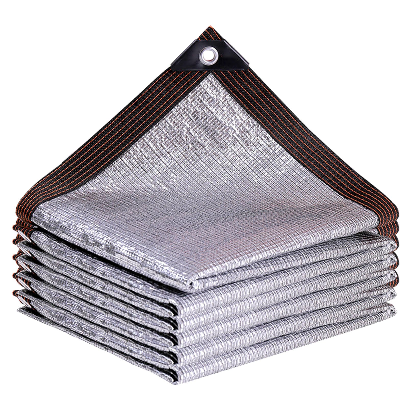 CulineformX 99% Reflective Aluminet Shade Cloth with Grommets,Heavy Duty Aluminum Sunshade Net for Car,RV,Garden & Pets,UV Protection Sun Block Fabric for Outdoor Patio,Greenhouse,Yard (2x2m)