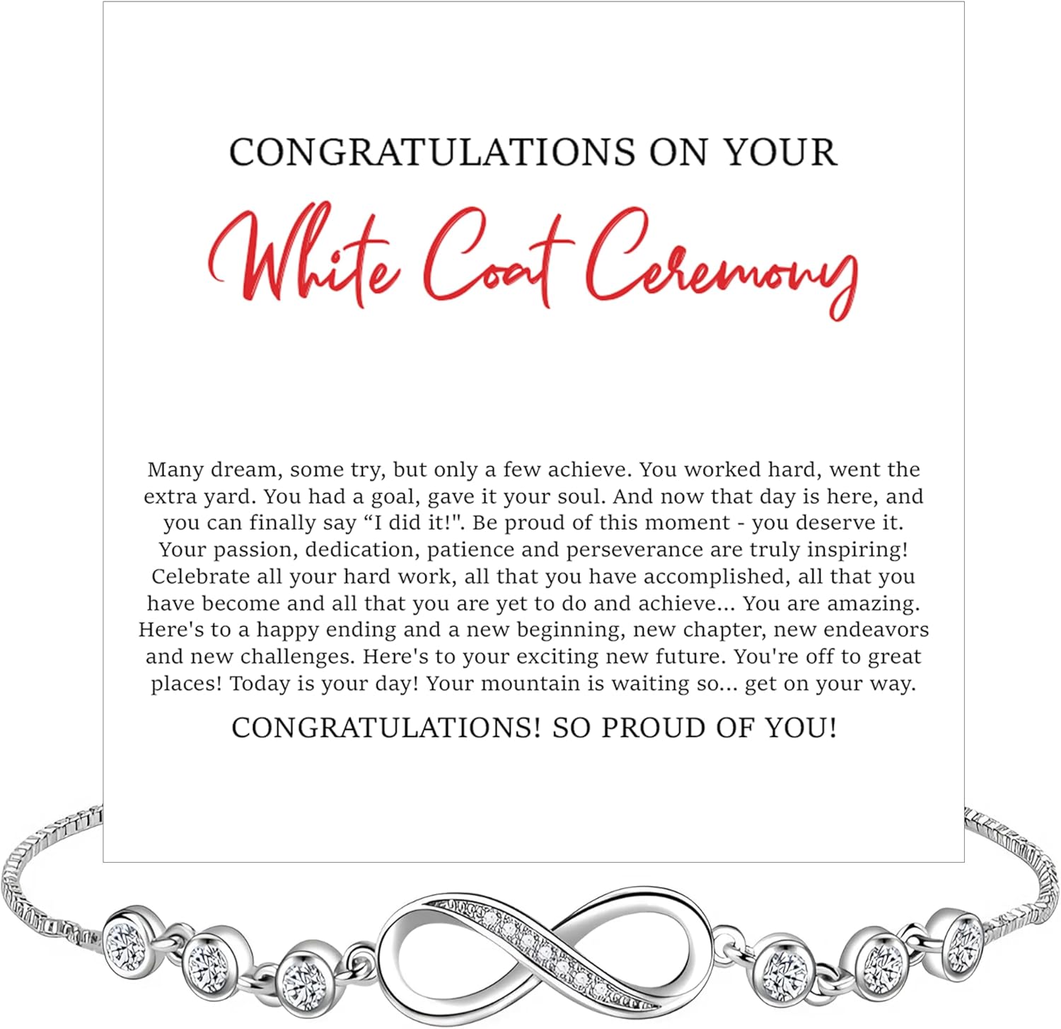 White Coat Ceremony Bracelet, Bracelet For Her, White Coat Gift, Medical, Dental, Nursing, Veterinary, Pharmacist, New Doctor Gifts