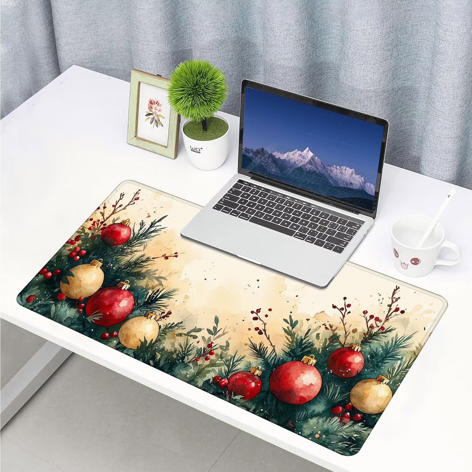 Duża podkładka pod mysz na biurko, 1400 x 600 x 3 mm, gamingowa podkładka pod mysz, antypoślizgowa podstawa, zszyte krawędzie, zwiększona precyzja, mata ochronna na biurko, wodoodporna, prezenty do