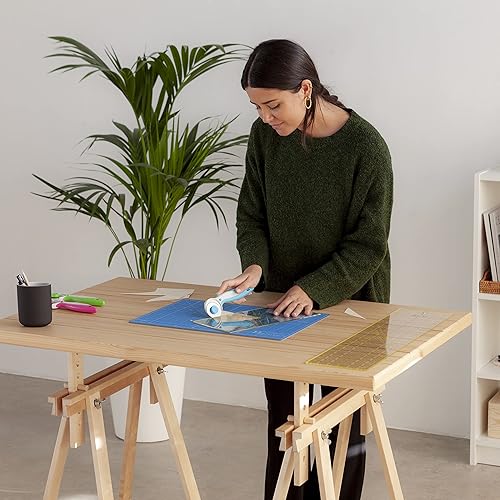 Vista 20 de Elan Tapete de corte A4 azul, tapete de corte autorreparable de 9 x 12 pulgadas, tabla de manualidades de 5 capas azul, tabla de pasatiempos