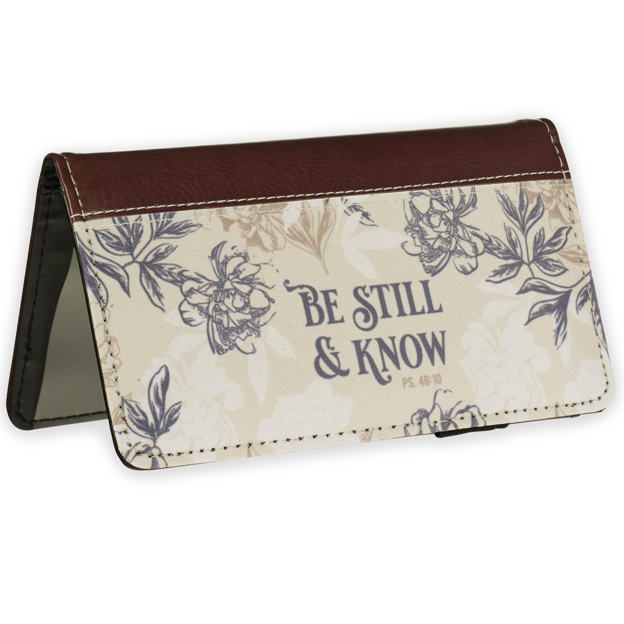 Christian Art GiftsCheckbook Cover for Women Be Still and Know Neutral  Floral Christian Wallet, Faux Leather Christian Checkbook Cover for  Duplicate