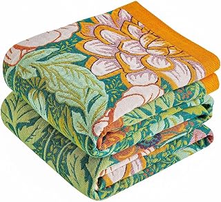 Boho Blanket Soft Muslin Boho Throw Blanket 100% Cotton Blanket All Seasons Reversible Rustic Floral Printed Vintage Rustic Farmhouse Decor Throw for Sofa Couch Chair (Green, 60"x80")
