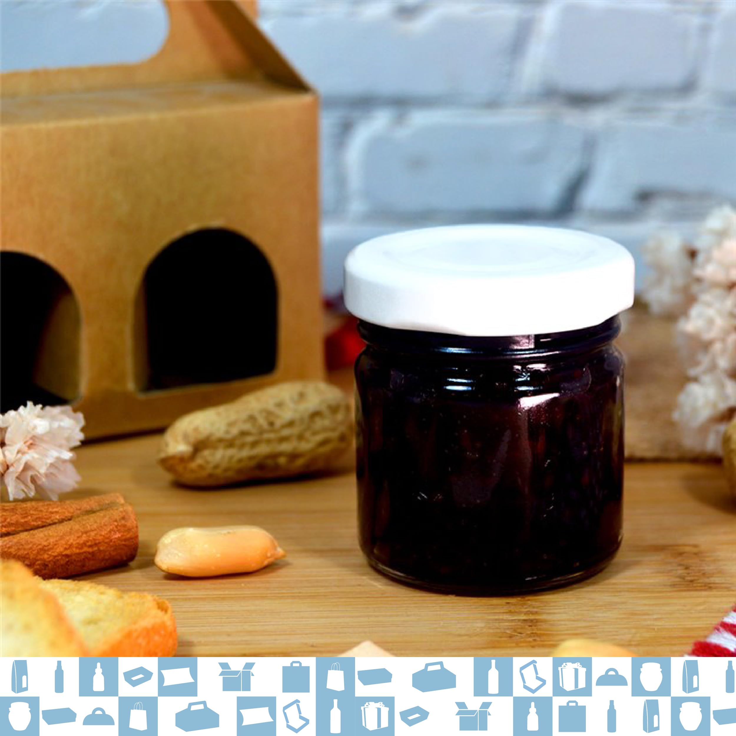 Espirito Rebelde Lot de 20 pots en verre vides avec couvercle de 212 ml avec 20 bôites en carton pour 1 pot de confiture - Inclut un couvercle à vis doré, pour Espirito Rebelde Lot de 20 pots en verre vides avec couvercle de 212 ml avec 20 bôites en carton pour 1 pot de confiture - Inclut un couvercle à vis doré, pour