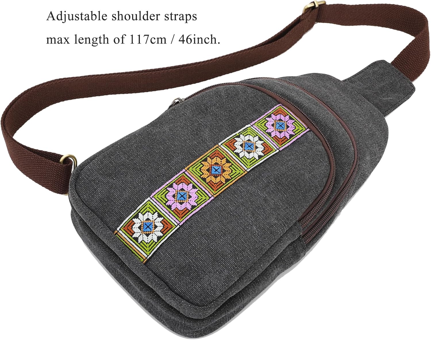 SILKAREA Canvas Sling Bag for Wome Crossbody Purse Small Sling Backpack Purse Travel Hiking Chest Bag Daypack - Image 6