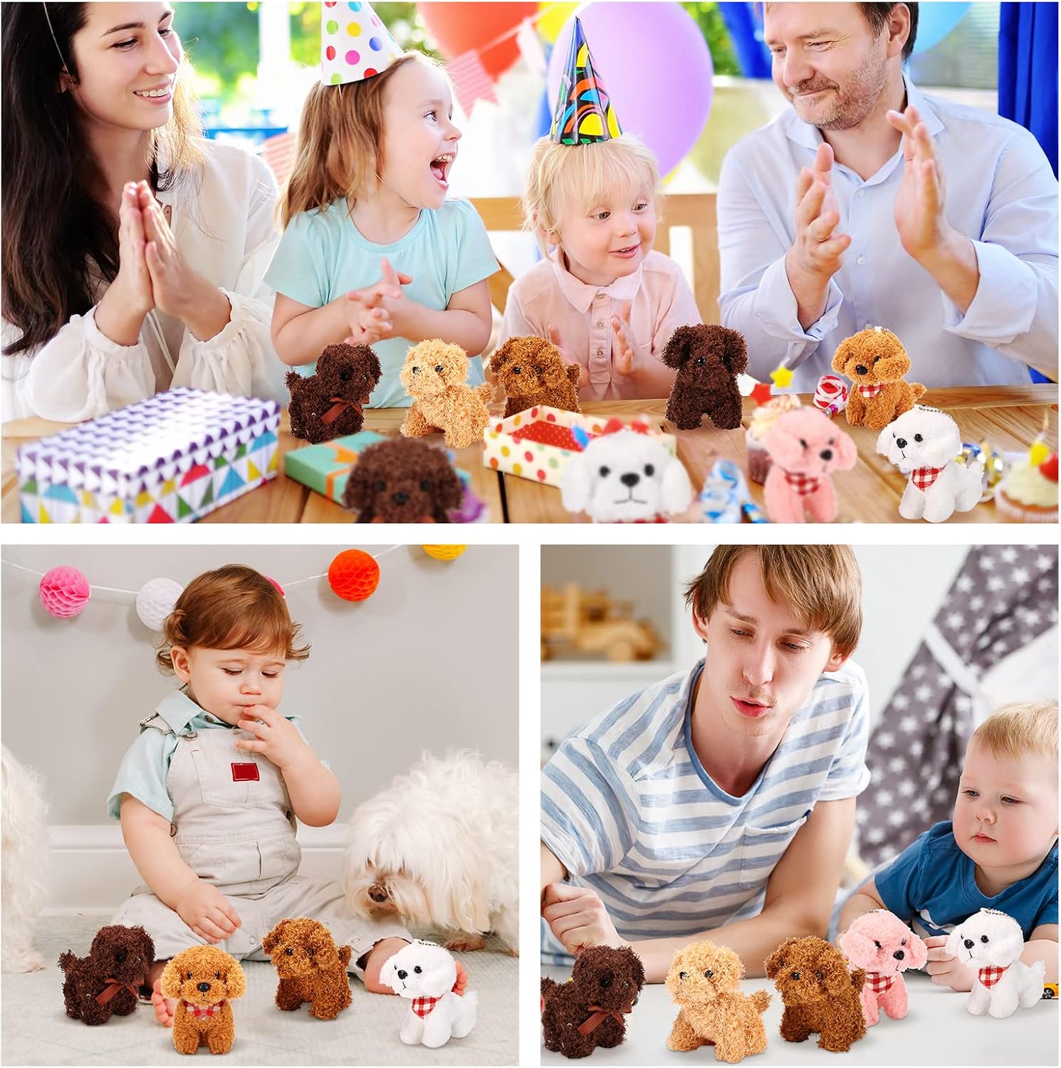 Zomiboo 14 Pcs Mini Plush Dogs Stuffed Animals Bulk Adopt a Puppy Dog Party Favors Small Puppies 4.7 Inch Tiny Puppy Plushies for Baby Shower Birthday Party Supplies Gift Exchange