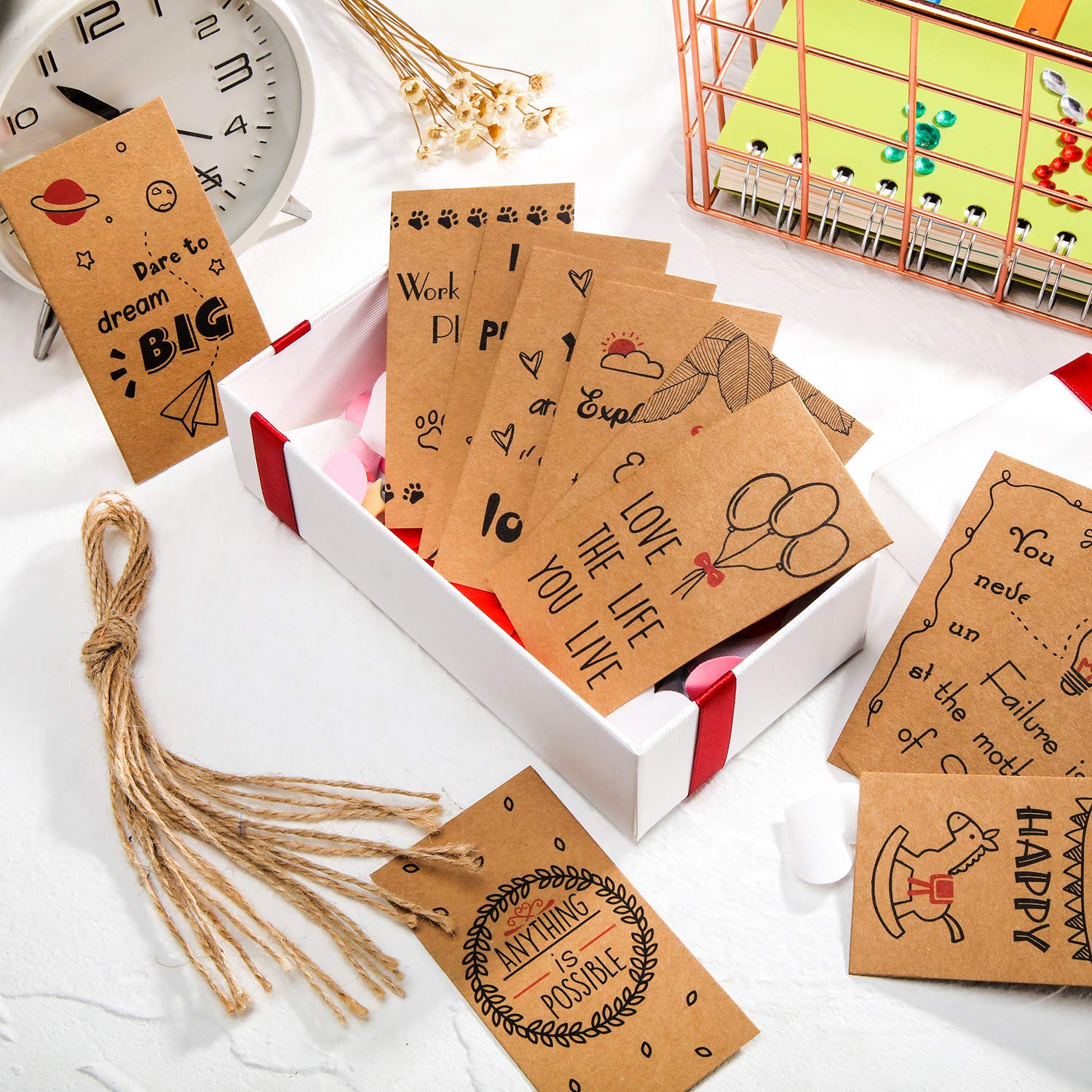 50 Pièces Cartes D'encouragement Magiques D'animaux De La Forêt, Cartes Positives Pour Les