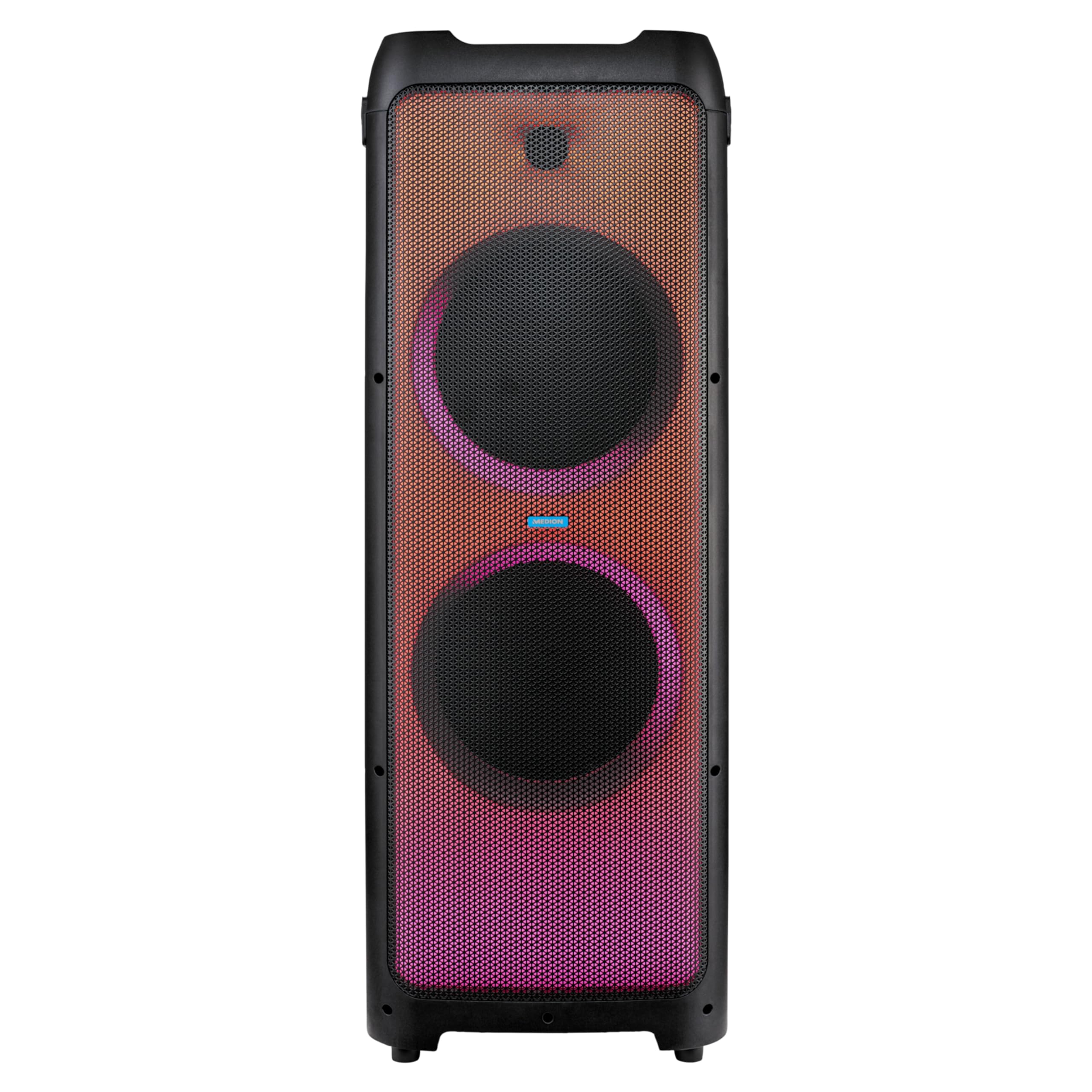MEDION X61350 Party-Soundsystem Bluetooth 2x85W 350W RMS Subwoofer Karaoke Partybox LED Lichtshow