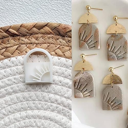 Miniatura 5 de 4 piezas de cortadores de arcilla polimérica para hacer aretes, moldes para cortar galletas, manualidades, 4 unidades - 49