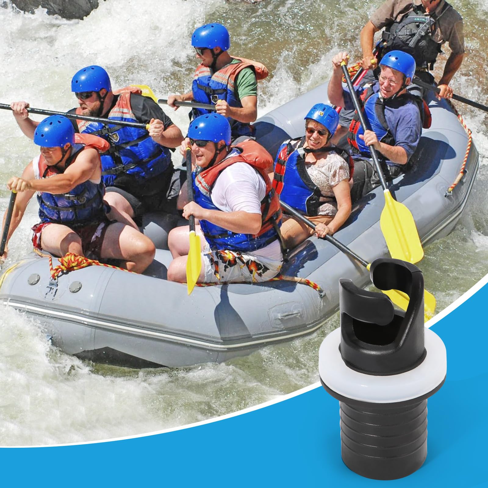 Adaptador de Válvula para Bote Inflable, Negro, Adaptador de Manguera de Bomba de Pie