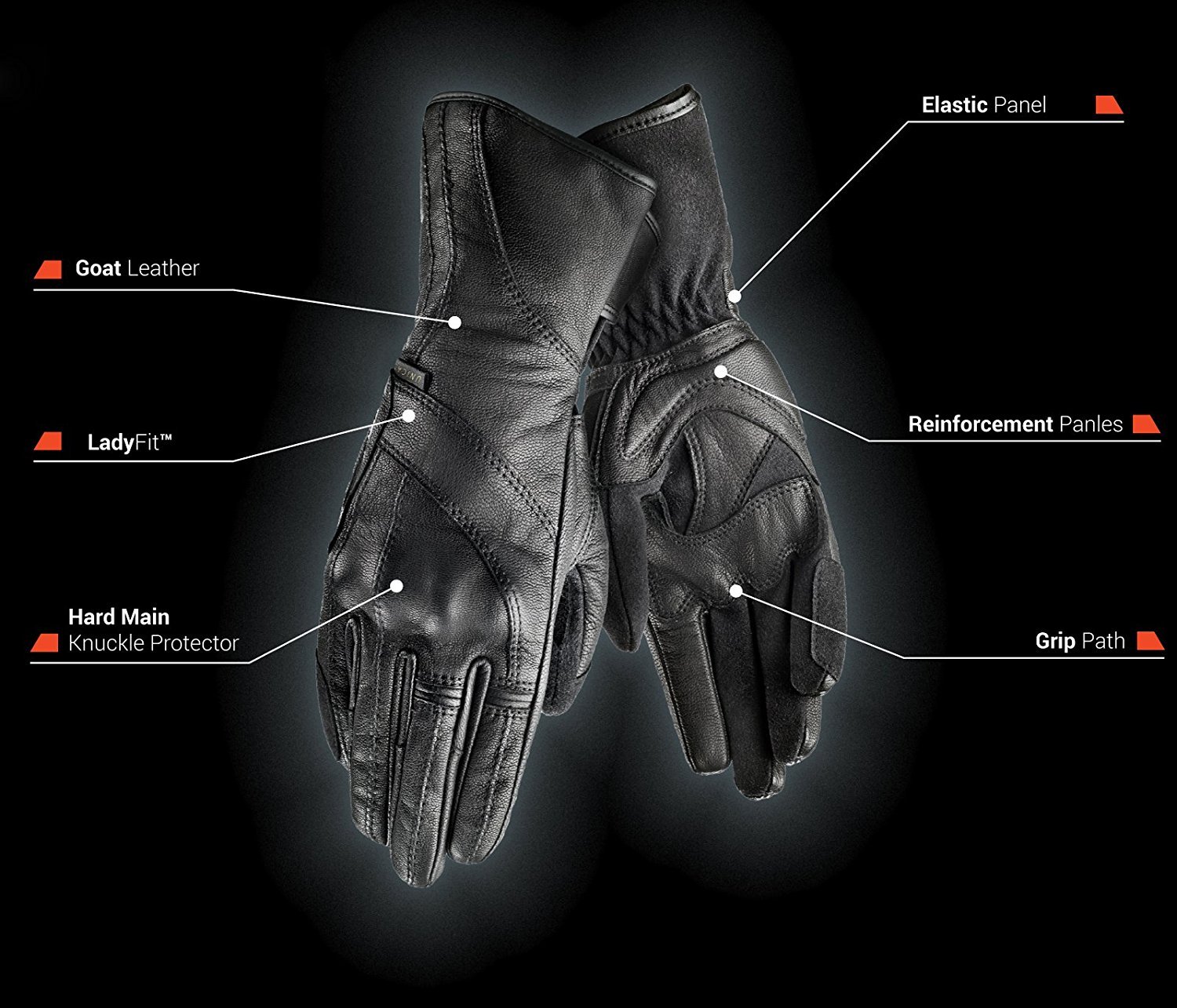 Shima Unica Touring Urban LadyFit damskie rękawice motocyklowe, skórzane, rozmiar XS - L, czarne), S