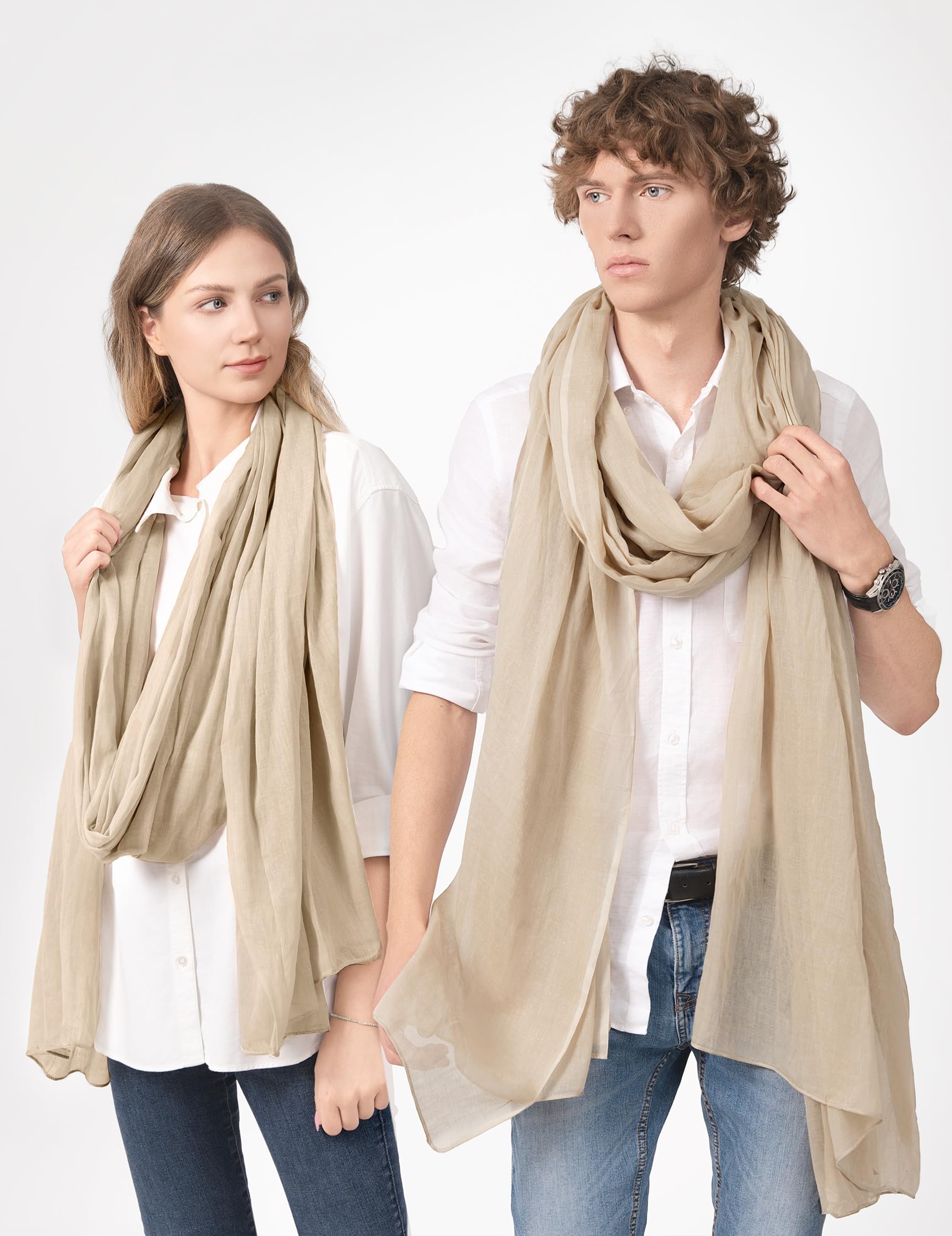 ALLEE DU FOULARD Chèche Long, Echarpe, Châle 100% Coton - Taille 110 x 300 cm - Chèche Nomad Femme et Homme Longueur 3 Mètres - Baroudeur top confort