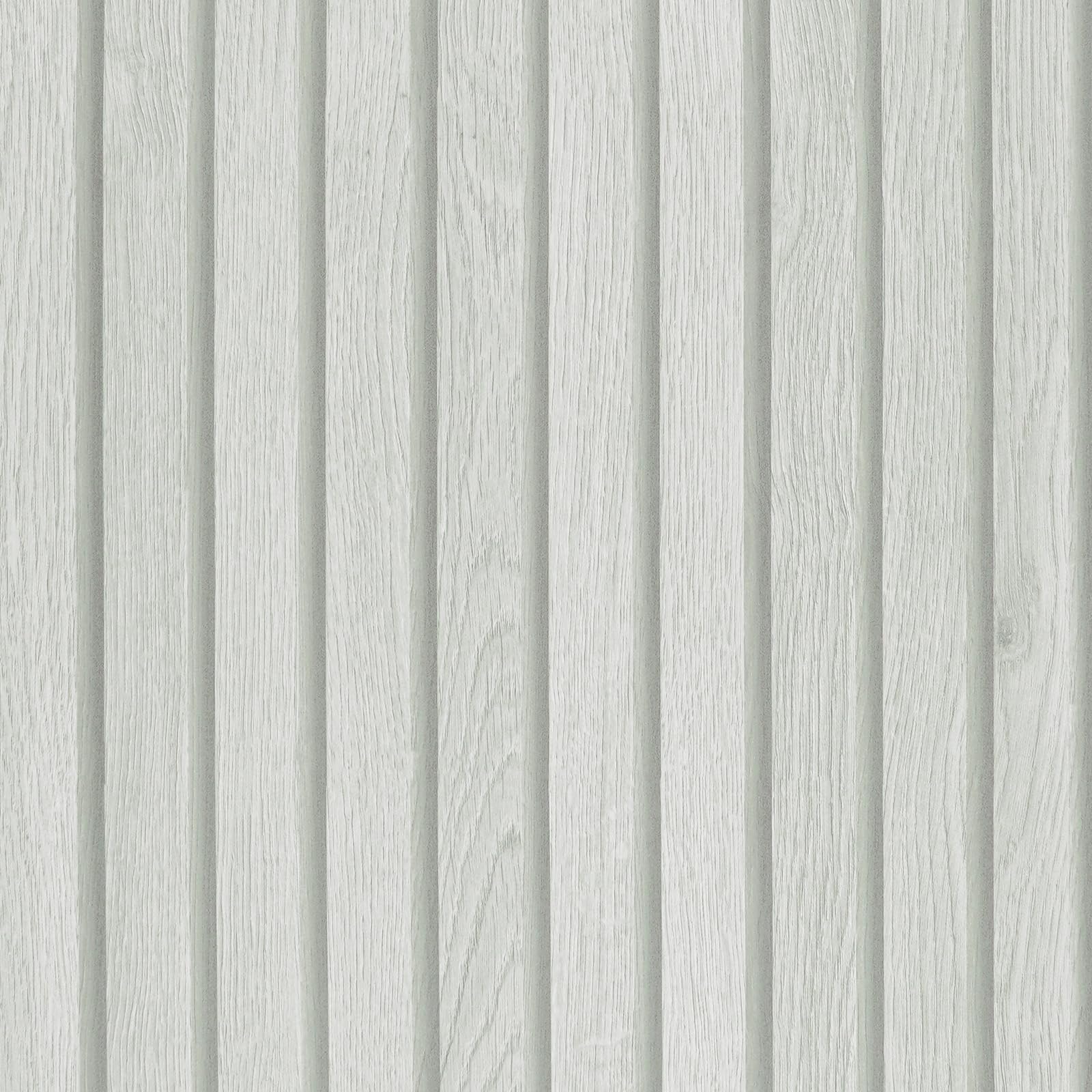 VEELIKE Off-White Wood Slat Peel and Stick Wallpaper